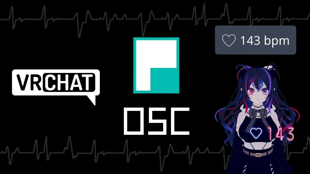 Pulsoid Desktop app streaming a person's live heart rate BPM into VRChat, shown on their avatar and in chat