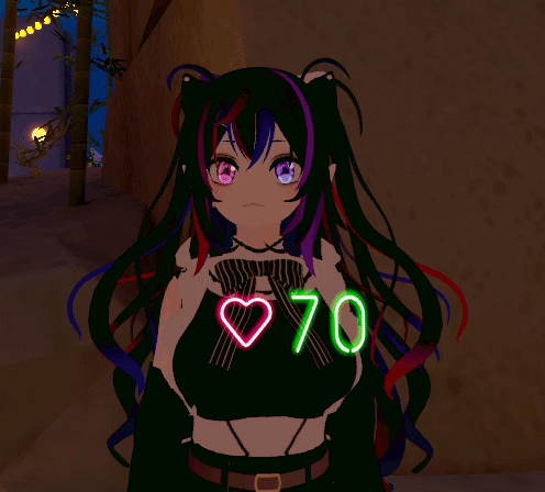 VRChat avatar displaying live heart rate information using OSC